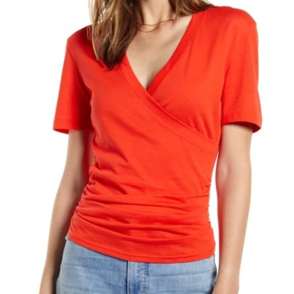 Something Navy Faux Wrap Tee - Picture 1 of 6